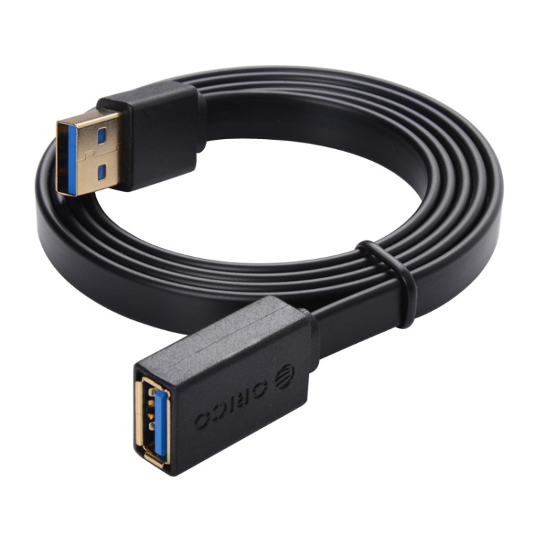Кабель Orico CEF3-15 (USB3.0-F/USB-M, 1.5м, плоский, черный)