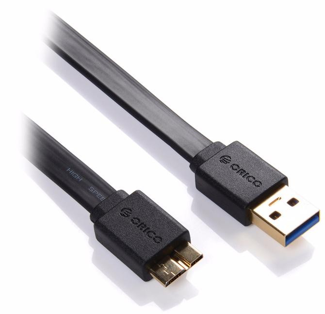 Кабель Orico CMF3-10 (USB3.0/micro-USB, 1.0м, плоский, черный)
